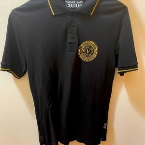 Versace Couture Black and Gold Polo
